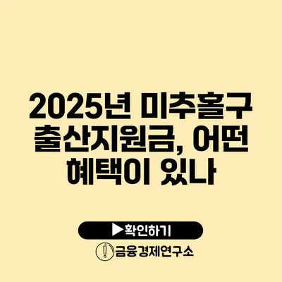 2025년 미추홀구 출산지원금, 어떤 혜택이 있나?