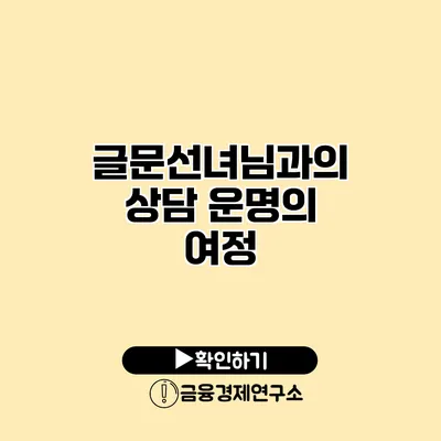 글문선녀님과의 상담 운명의 여정