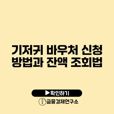 기저귀 바우처 신청 방법과 잔액 조회법