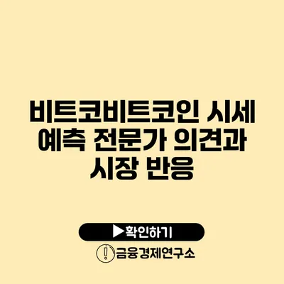 비트코비트코인 시세 예측 전문가 의견과 시장 반응