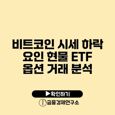 비트코인 시세 하락 요인 현물 ETF 옵션 거래 분석