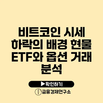 비트코인 시세 하락의 배경 현물 ETF와 옵션 거래 분석