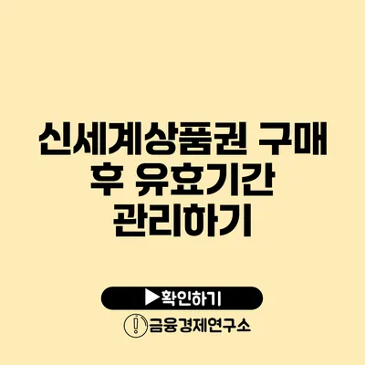 신세계상품권 구매 후 유효기간 관리하기