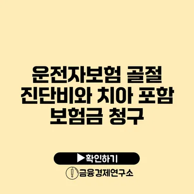 운전자보험 골절 진단비와 치아 포함 보험금 청구