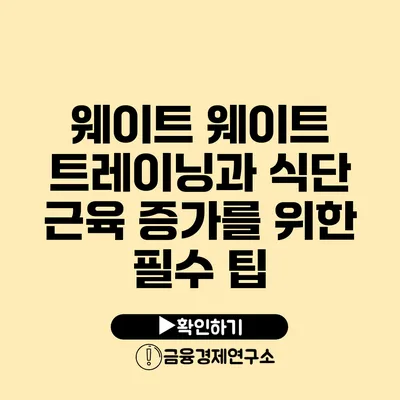 웨이트 웨이트 트레이닝과 식단 근육 증가를 위한 필수 팁