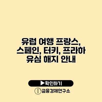 유럽 여행 프랑스, 스페인, 터키, 프라하 유심 해지 안내