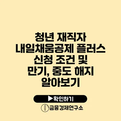 청년 재직자 내일채움공제 플러스 신청 조건 및 만기, 중도 해지 알아보기