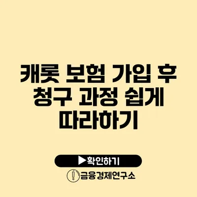 캐롯 보험 가입 후 청구 과정 쉽게 따라하기