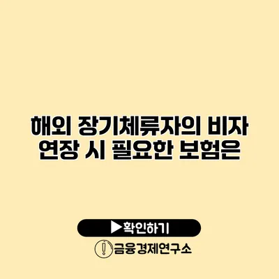 해외 장기체류자의 비자 연장 시 필요한 보험은?