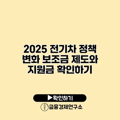 2025 전기차 정책 변화 보조금 제도와 지원금 확인하기