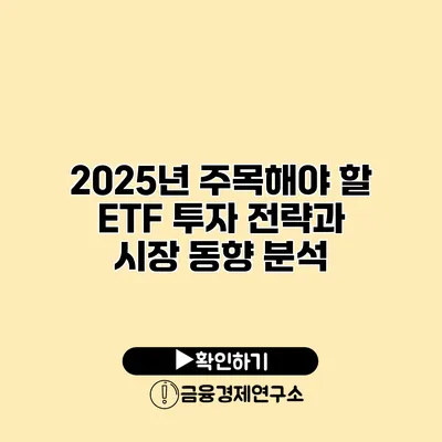 2025년 주목해야 할 ETF 투자 전략과 시장 동향 분석