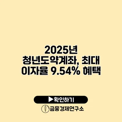 2025년 청년도약계좌, 최대 이자율 9.54% 혜택