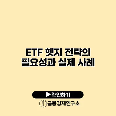 ETF 헷지 전략의 필요성과 실제 사례
