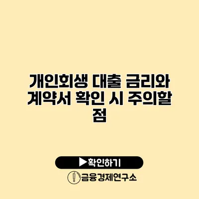 개인회생 대출 금리와 계약서 확인 시 주의할 점
