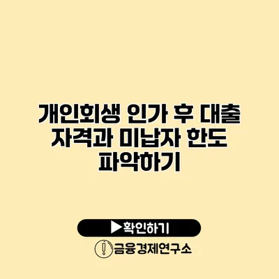 개인회생 인가 후 대출 자격과 미납자 한도 파악하기