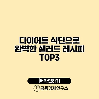 다이어트 식단으로 완벽한 샐러드 레시피 TOP3