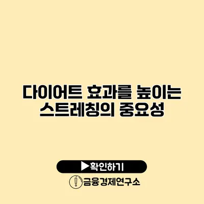 다이어트 효과를 높이는 스트레칭의 중요성