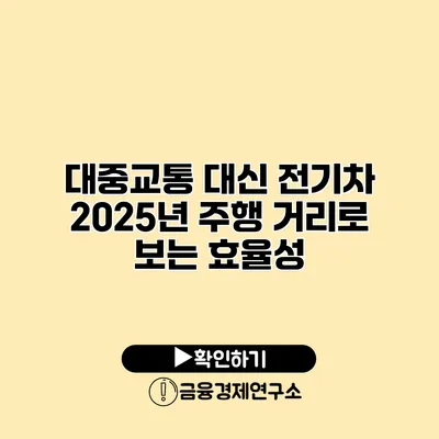 대중교통 대신 전기차 2025년 주행 거리로 보는 효율성