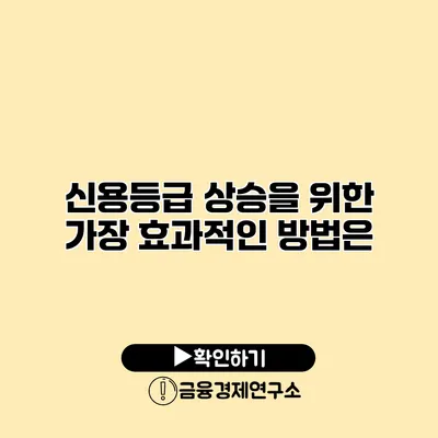 신용등급 상승을 위한 가장 효과적인 방법은?