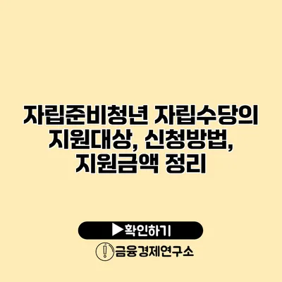 자립준비청년 자립수당의 지원대상, 신청방법, 지원금액 정리