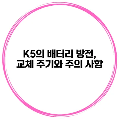 K5의 배터리 방전, 교체 주기와 주의 사항