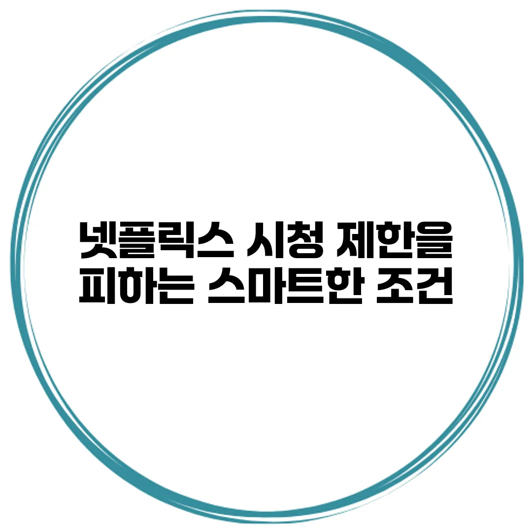 넷플릭스 시청 제한을 피하는 스마트한 조건