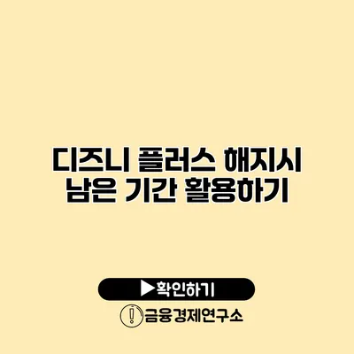 디즈니 플러스 해지시 남은 기간 활용하기