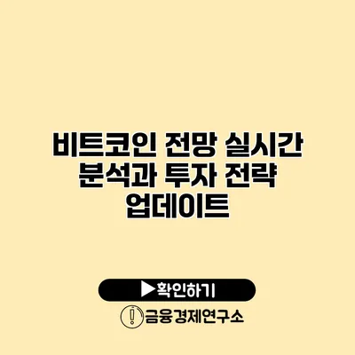 비트코인 전망 실시간 분석과 투자 전략 업데이트