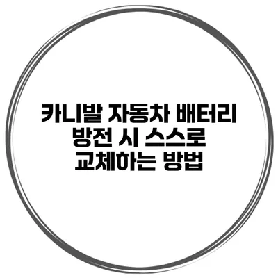 카니발 자동차 배터리 방전 시 스스로 교체하는 방법